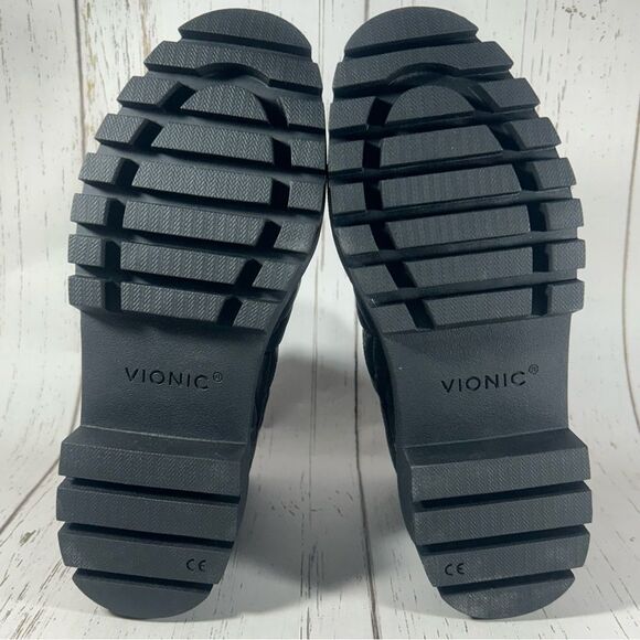 Vionic Janara Womens Quilted Nylon Chunky Heel Ankle Boots Black Size 7 - Picture 7 of 8